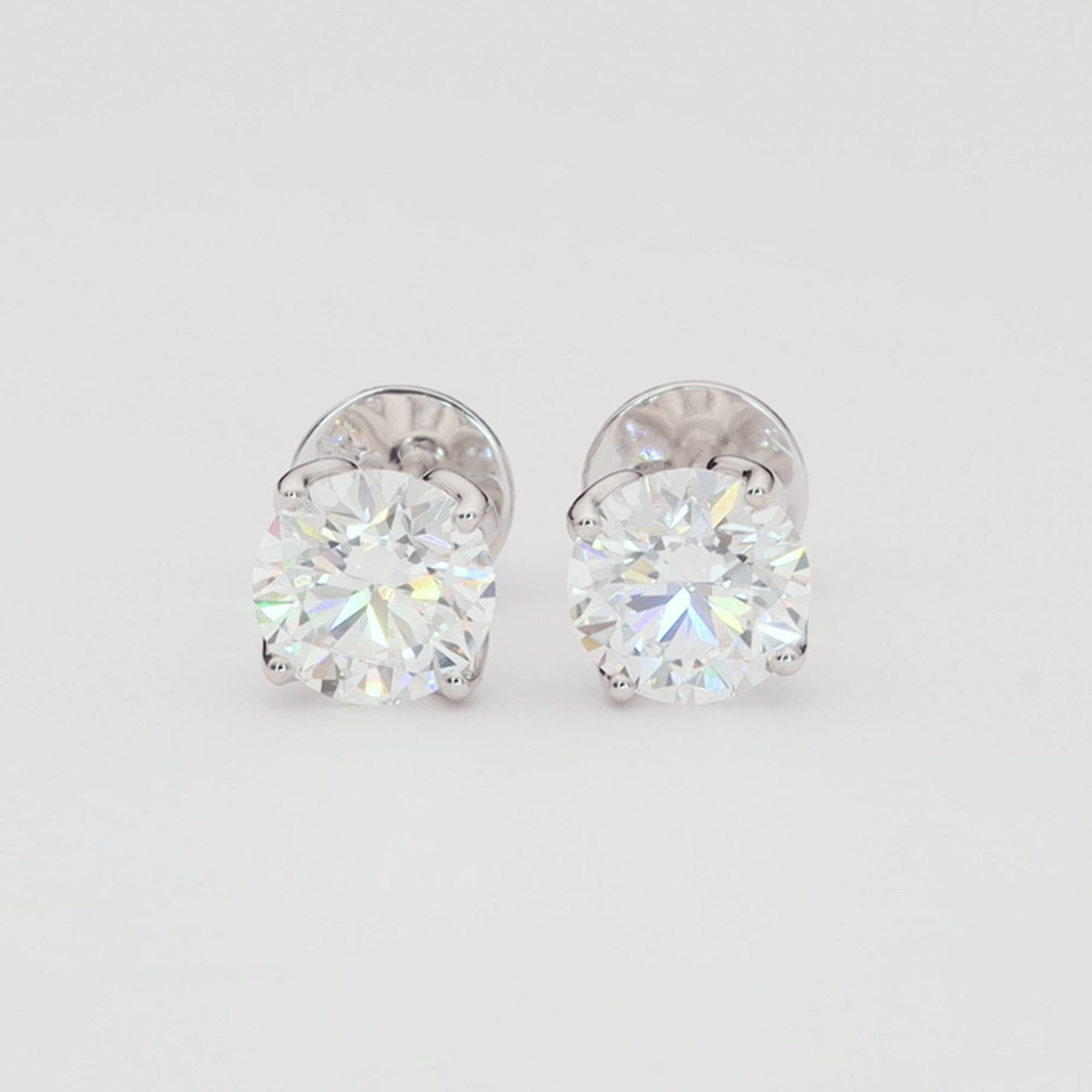 Four Prong Eternal Round Diamond Stud Earring