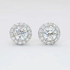 Infinite Round Halo Diamond Stud Earring