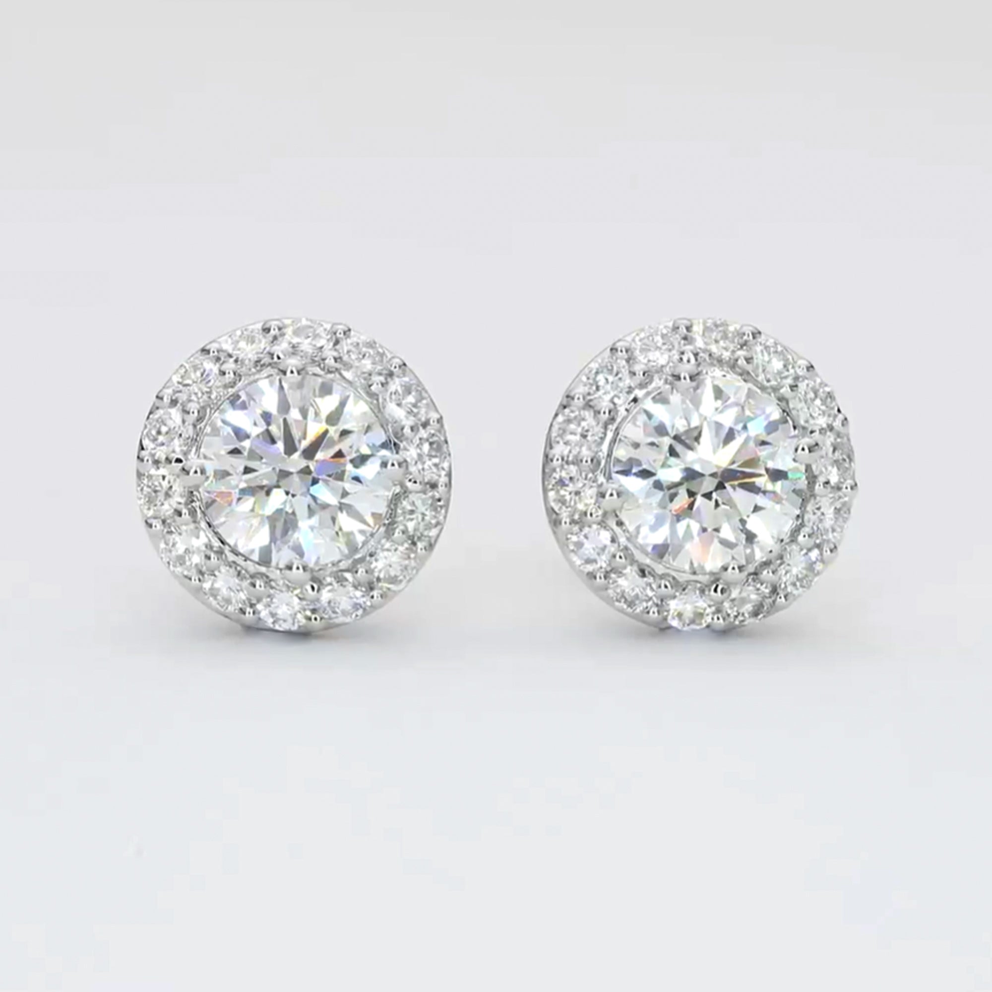 Infinite Round Halo Diamond Stud Earring