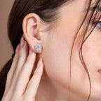 Infinite Round Halo Diamond Stud Earring