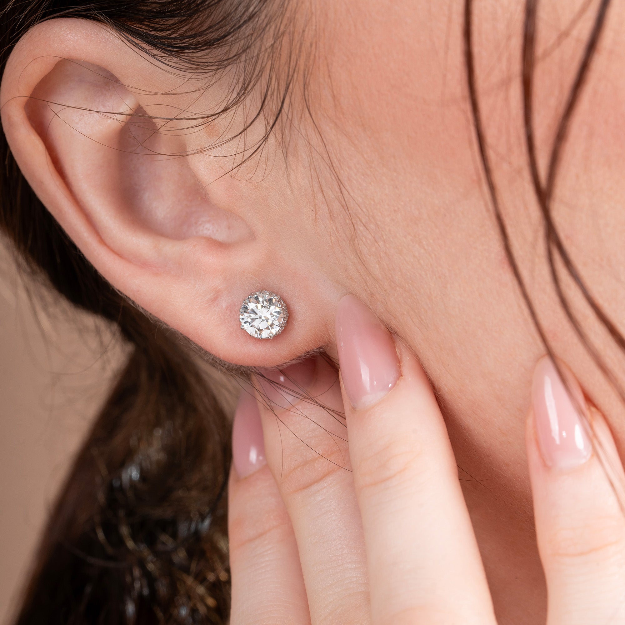 Seraphina Hidden Halo Round Earring