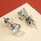 Double Prong Basket Diamond Stud Earring