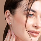 Double Prong Basket Diamond Stud Earring