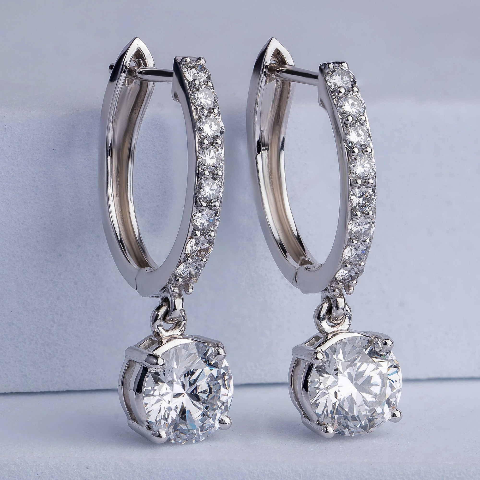 Classic Sparkle Round Drop Earrings