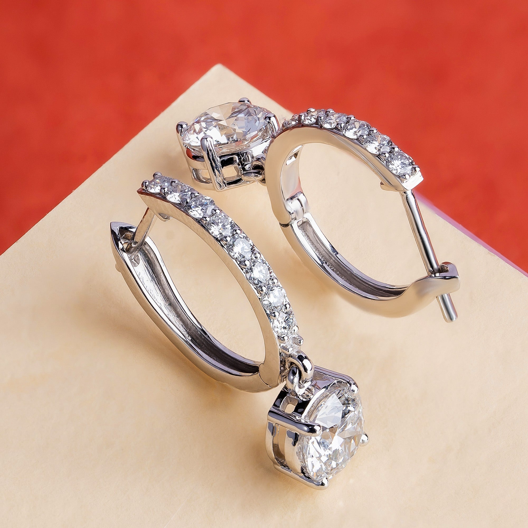 Classic Sparkle Round Drop Earrings