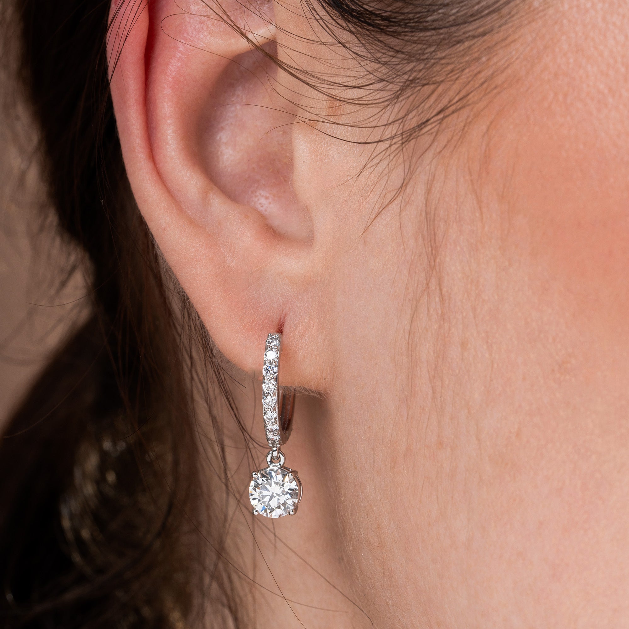 Classic Sparkle Round Drop Earrings