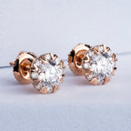 Crystal Halo Round Diamond Studs