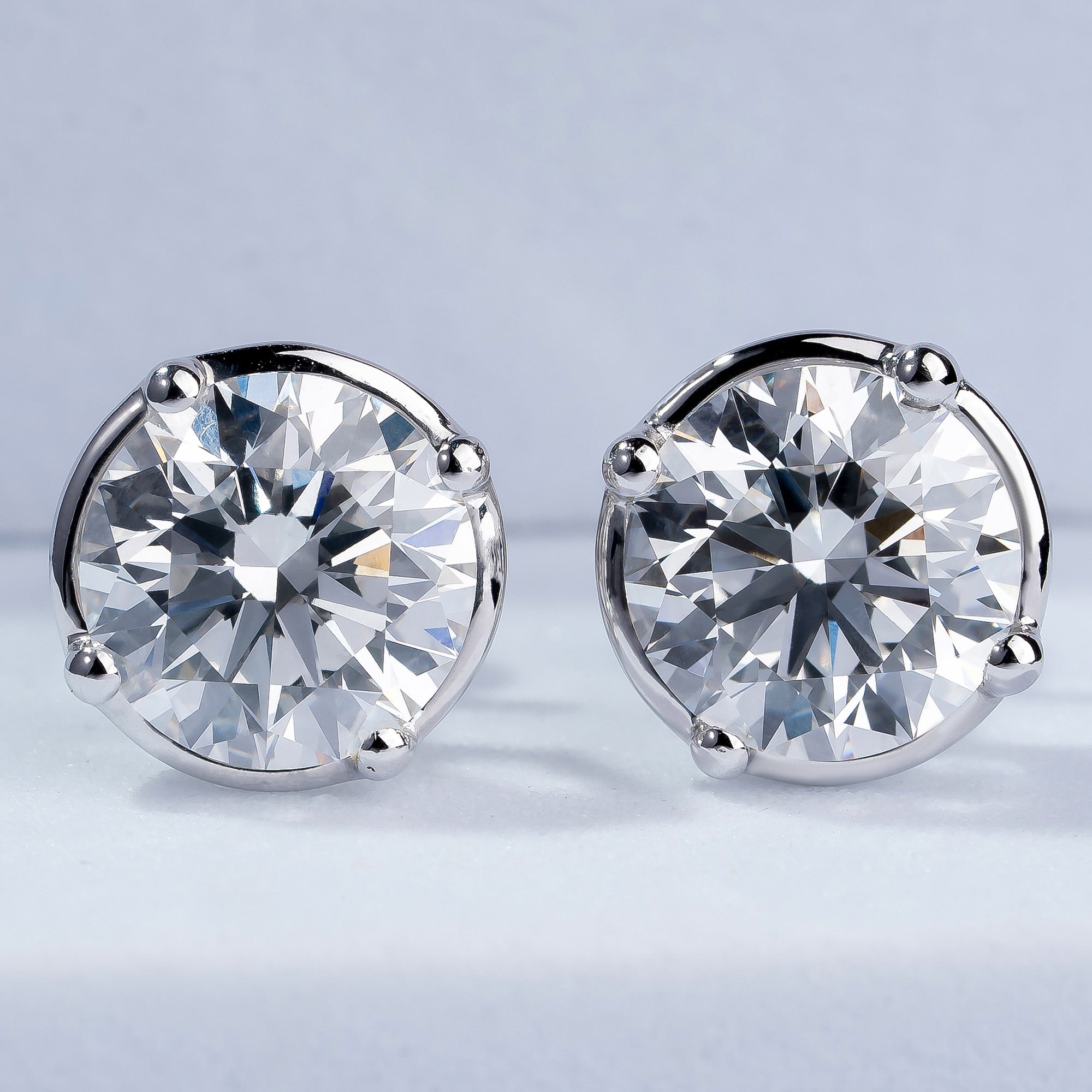 Shimmering Light Crystal Round Stud