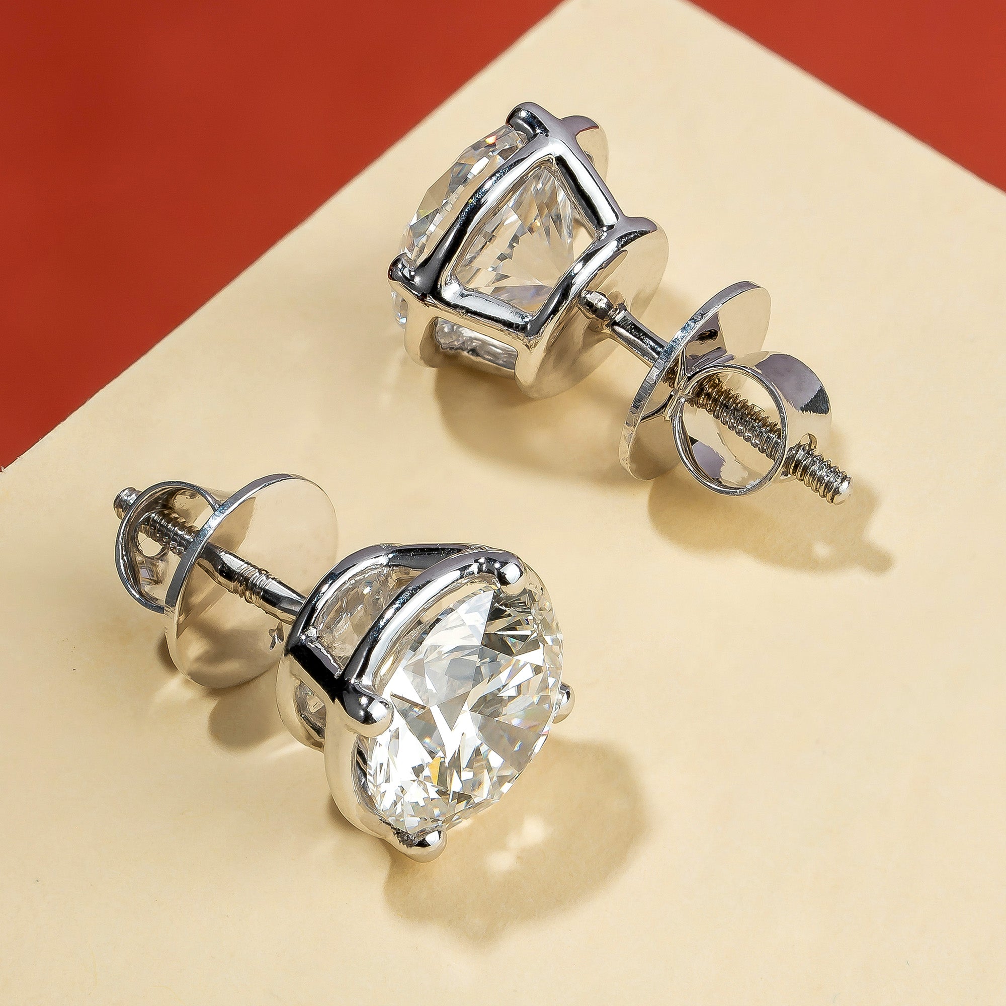 Shimmering Light Crystal Round Stud