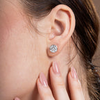 Shimmering Light Crystal Round Stud