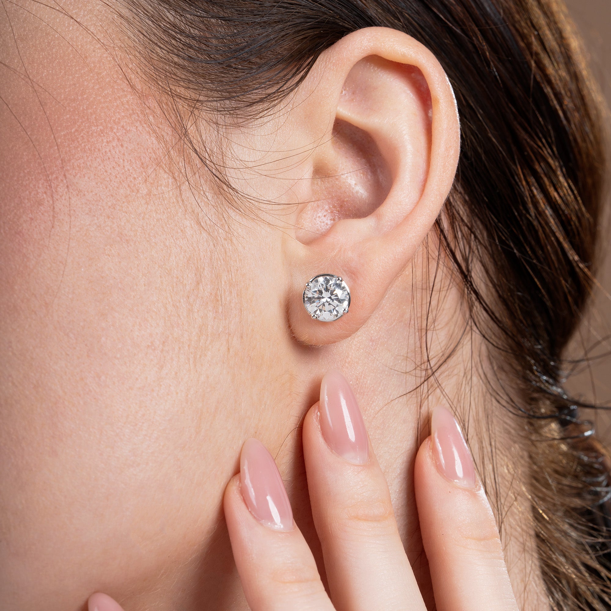 Shimmering Light Crystal Round Stud