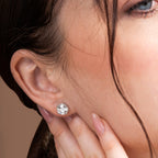 Shimmering Light Crystal Round Stud