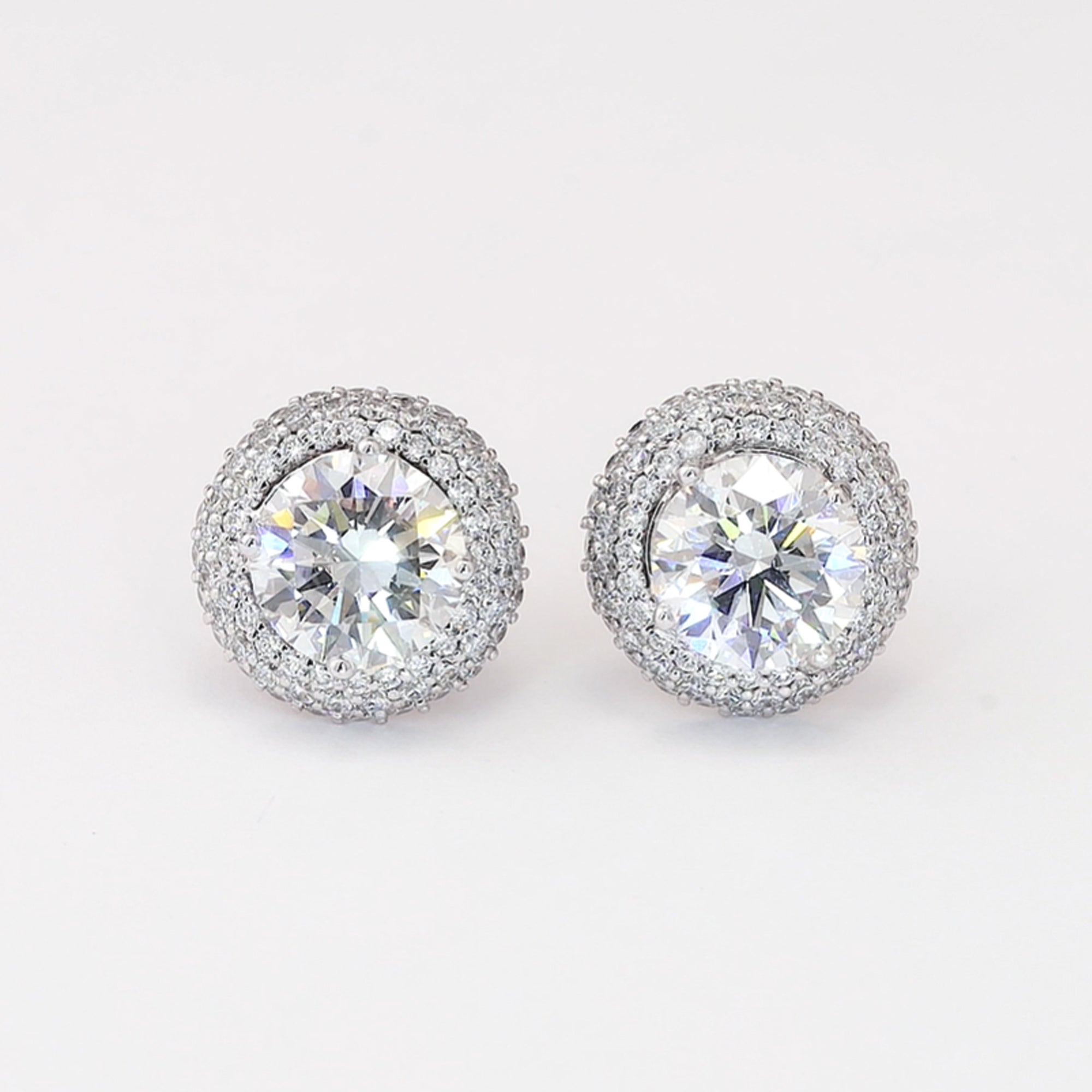 Multi Halo Round Diamond Earring