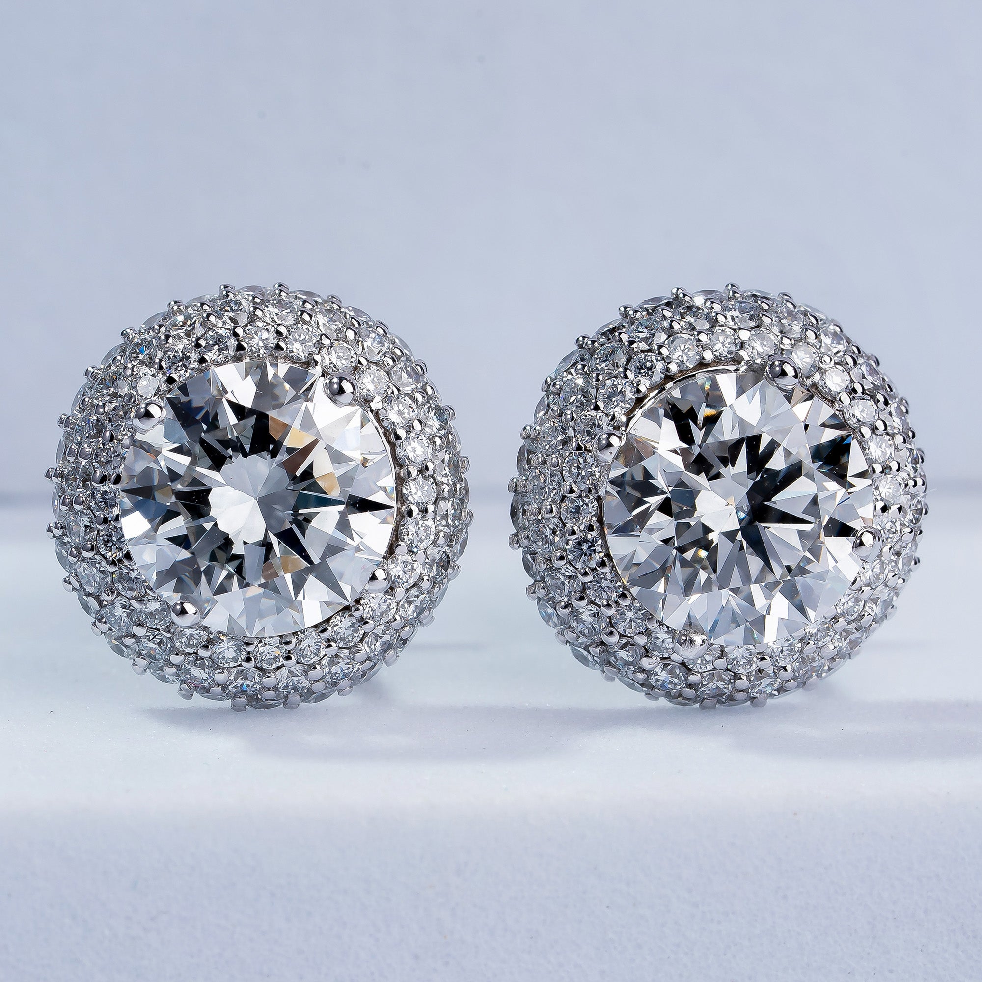 Multi Halo Round Diamond Earring