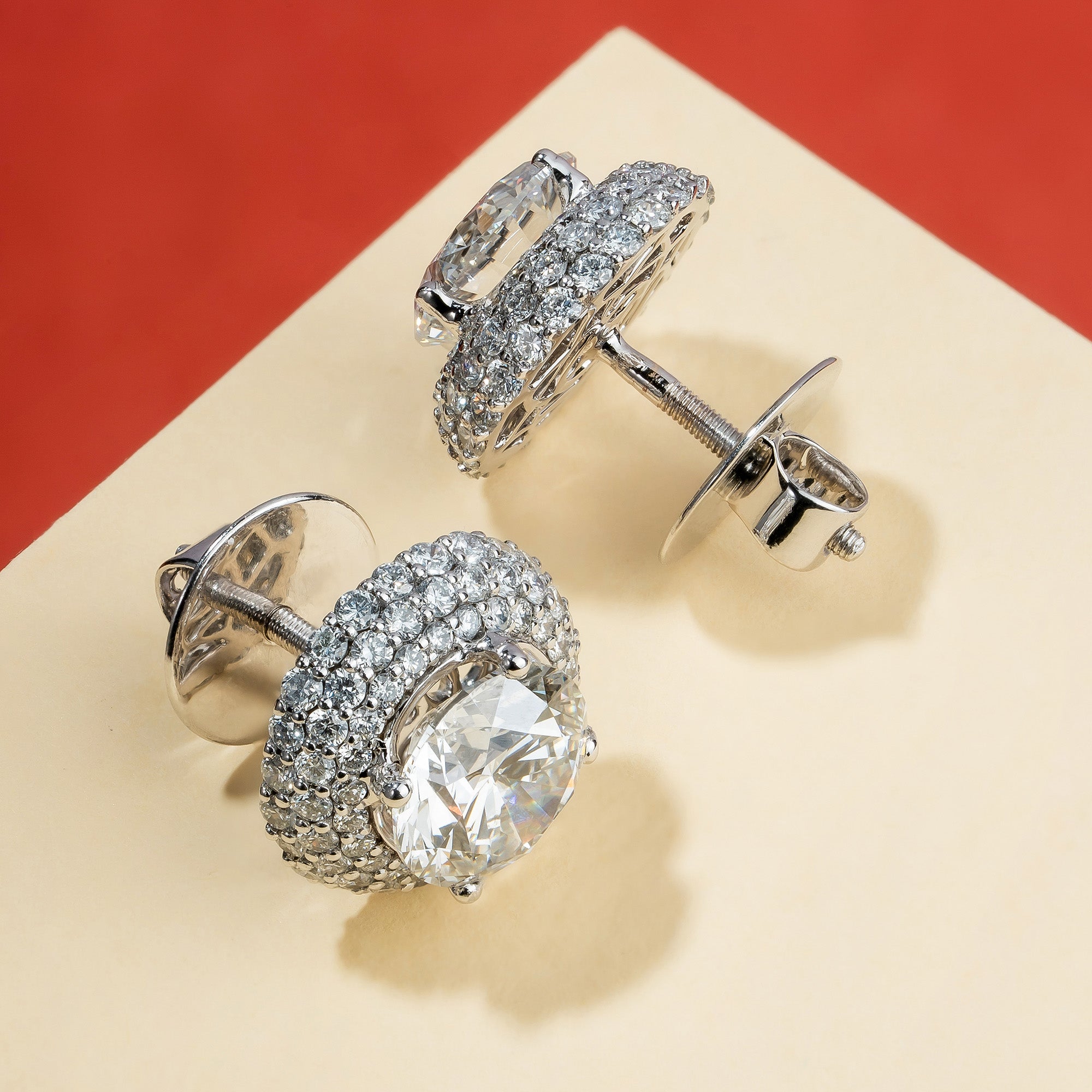 Multi Halo Round Diamond Earring