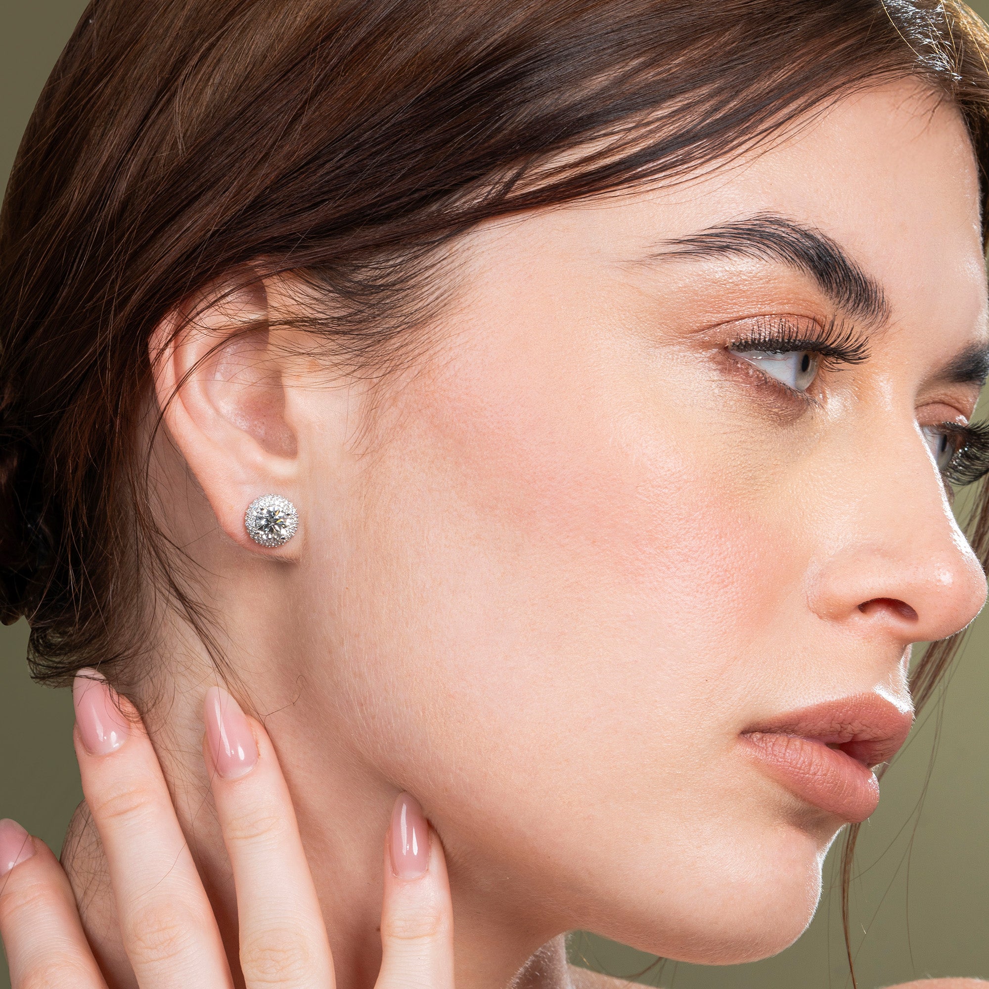 Multi Halo Round Diamond Earring