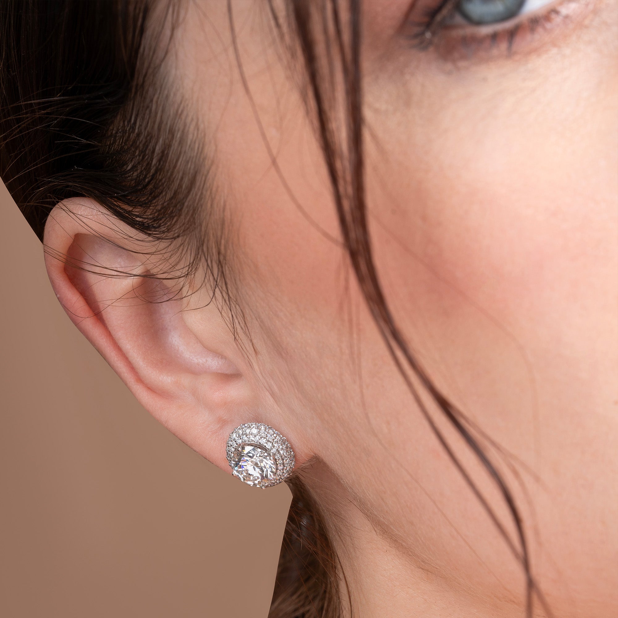 Multi Halo Round Diamond Earring