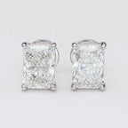 Solitaire Radiant Diamond Earrings