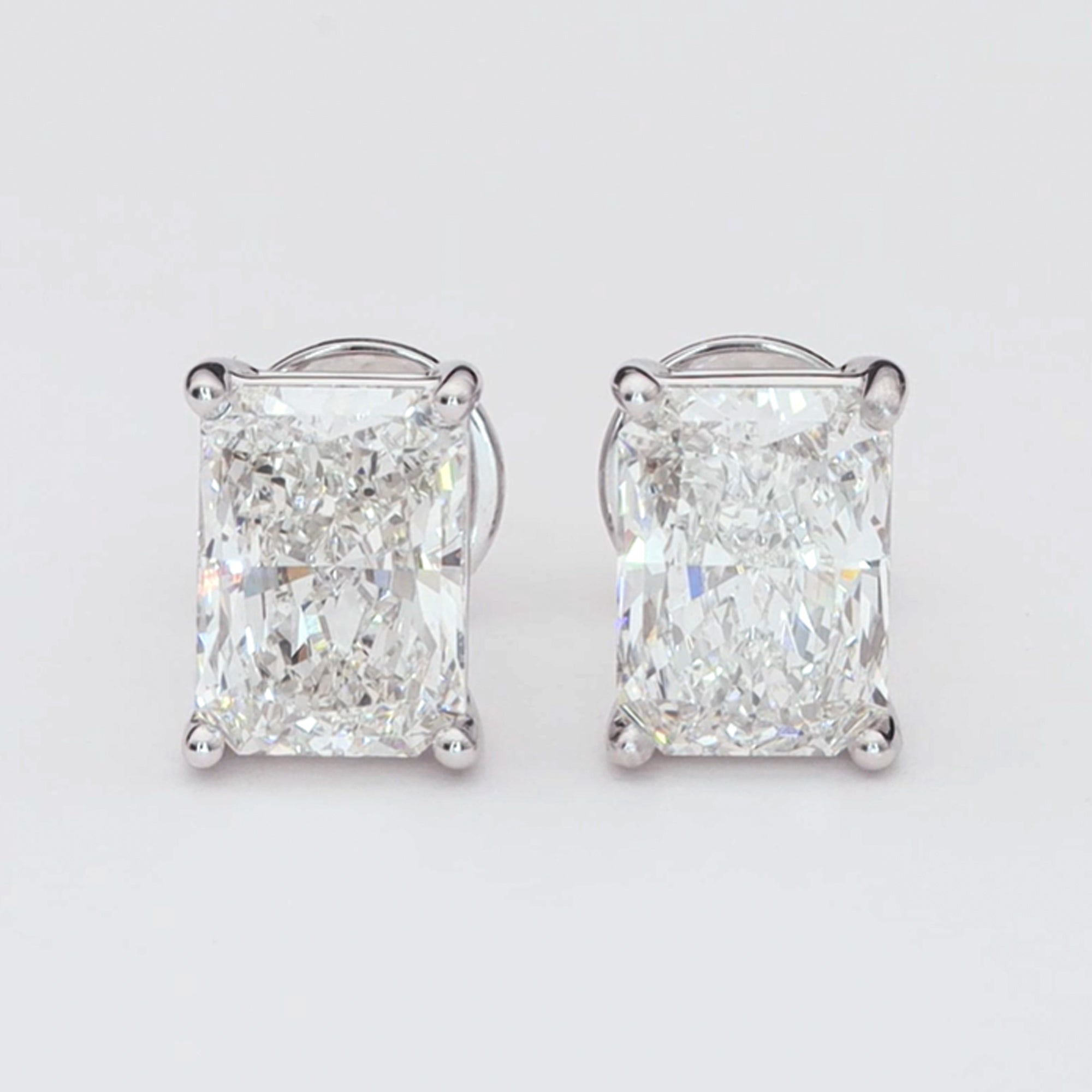 Solitaire Radiant Diamond Earrings