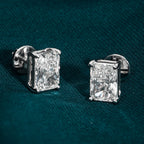 Solitaire Radiant Diamond Earrings
