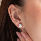 Solitaire Radiant Diamond Earrings