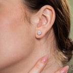 Six Prong Glow Light Round Solitaire Earrings