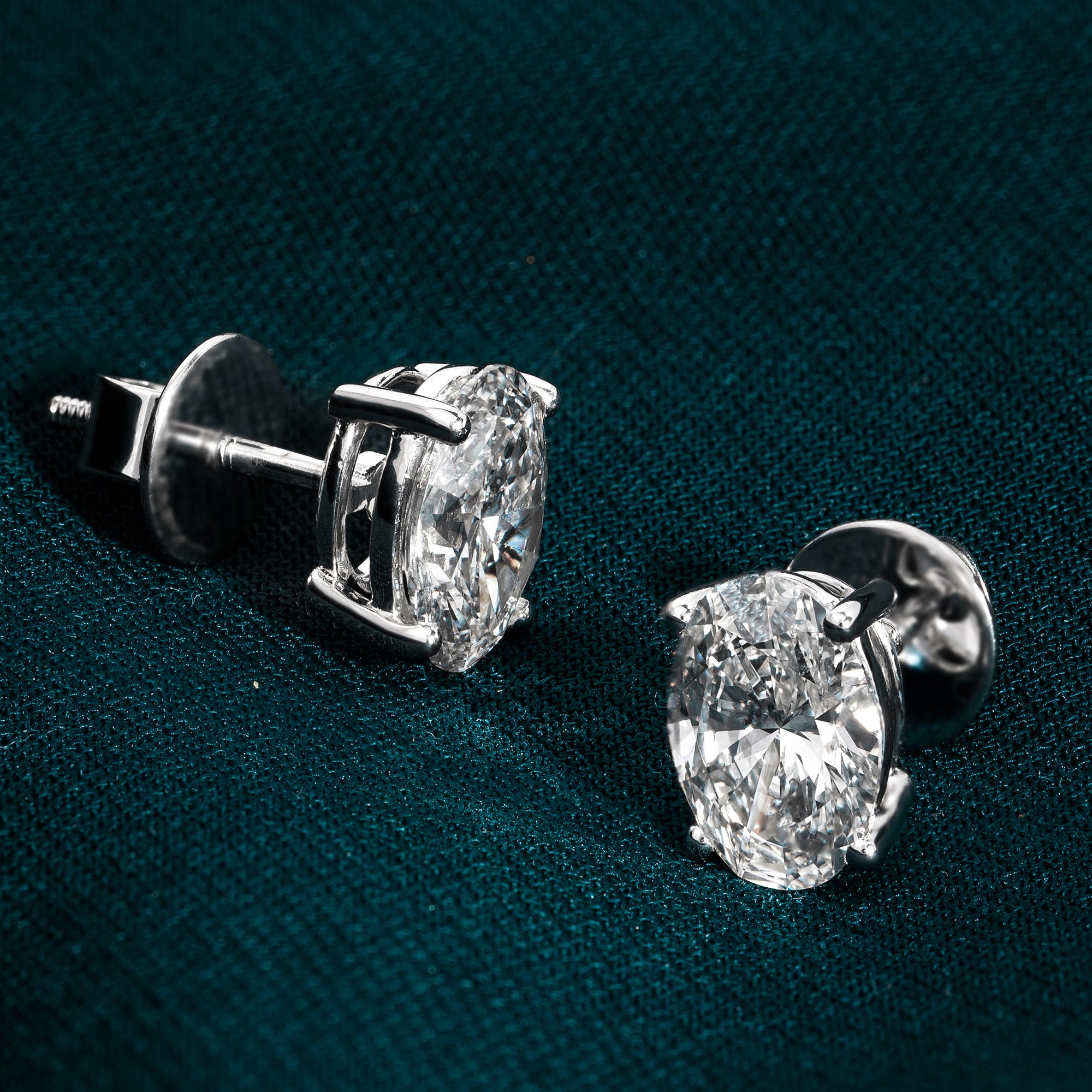 Oval Solitaire Earrings