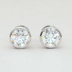 Bezel Setting Round Solitaire Earring