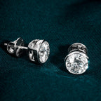 Bezel Setting Round Solitaire Earring