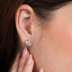 Bezel Setting Round Solitaire Earring