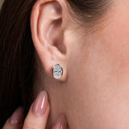 Bezel Setting Oval Solitaire Earring