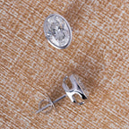 Bezel Setting Oval Solitaire Earring