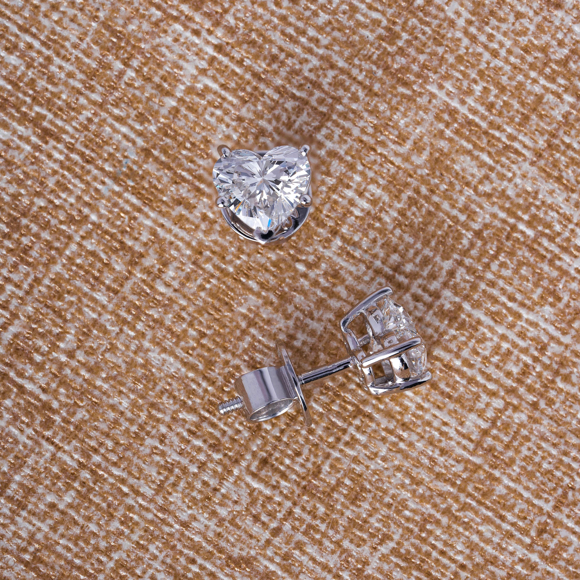 Heart Solitaire Earrings