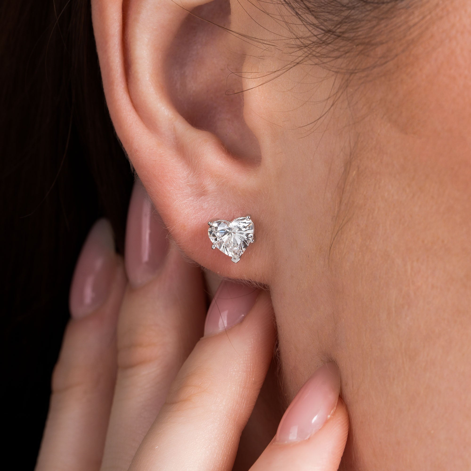 Heart Solitaire Earrings