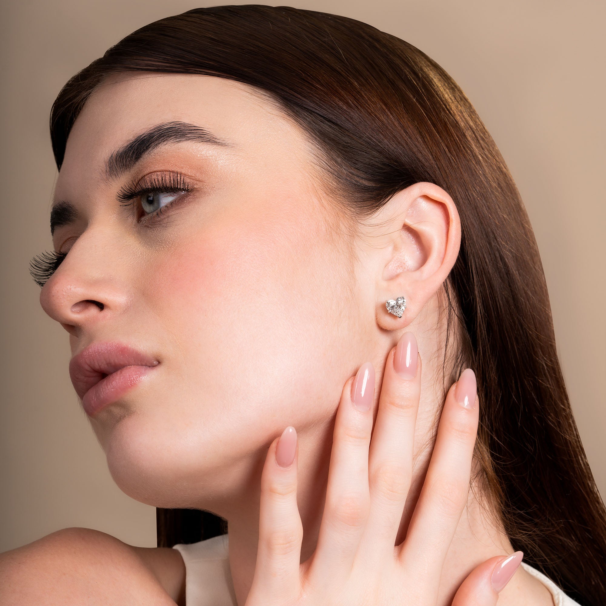 Heart Solitaire Earrings