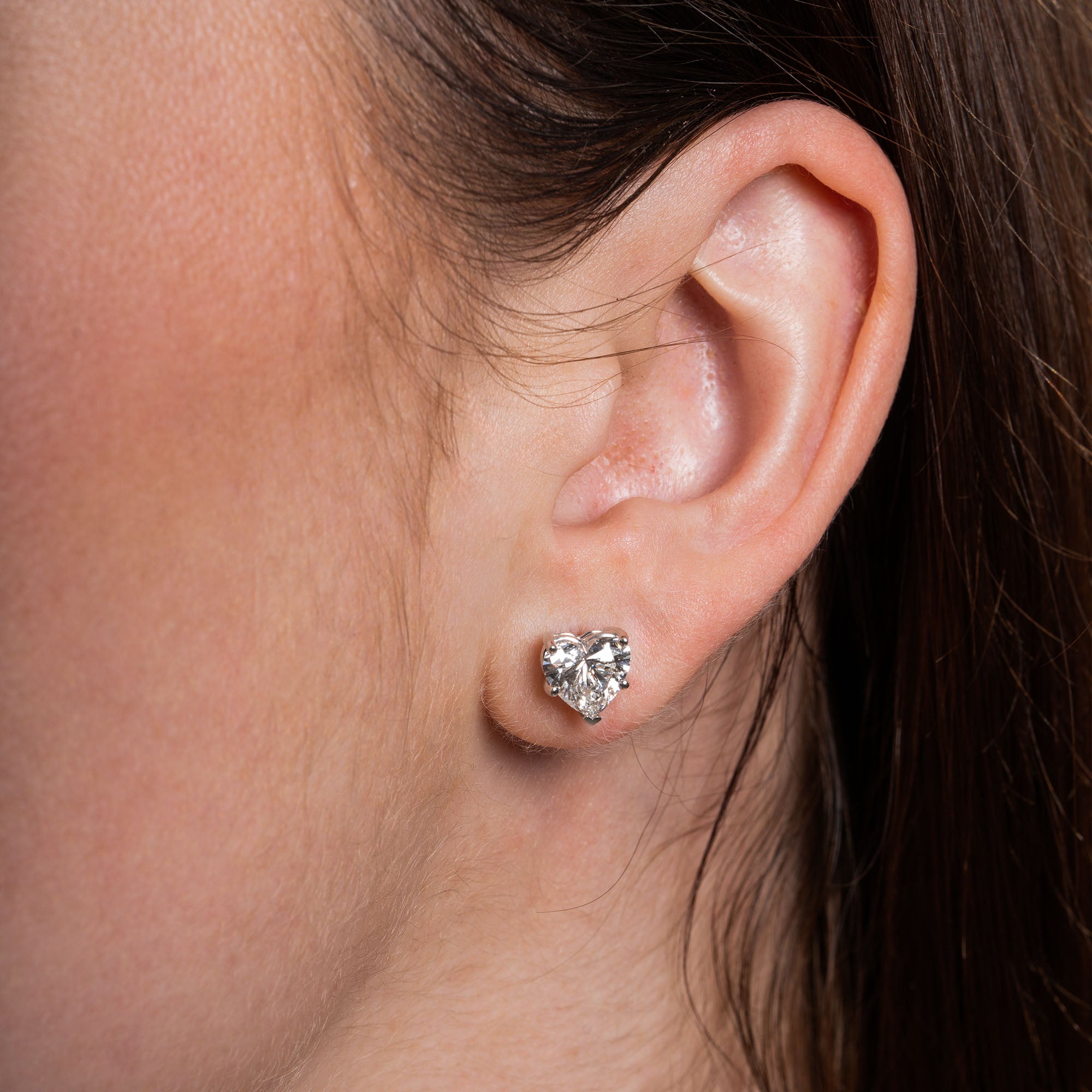 Heart Solitaire Earrings