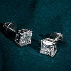 Princess Diamonds Solitaire Stud Earrings