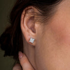 Princess Diamonds Solitaire Stud Earrings