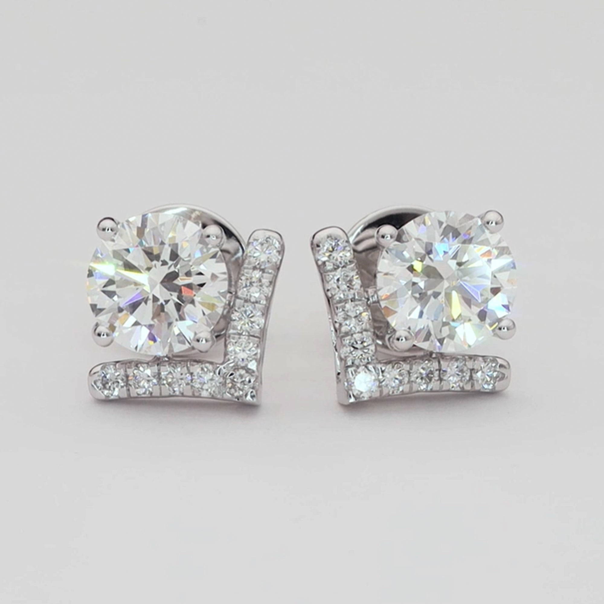 Opulent Spark Round Diamond Earrings