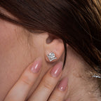 Opulent Spark Round Diamond Earrings