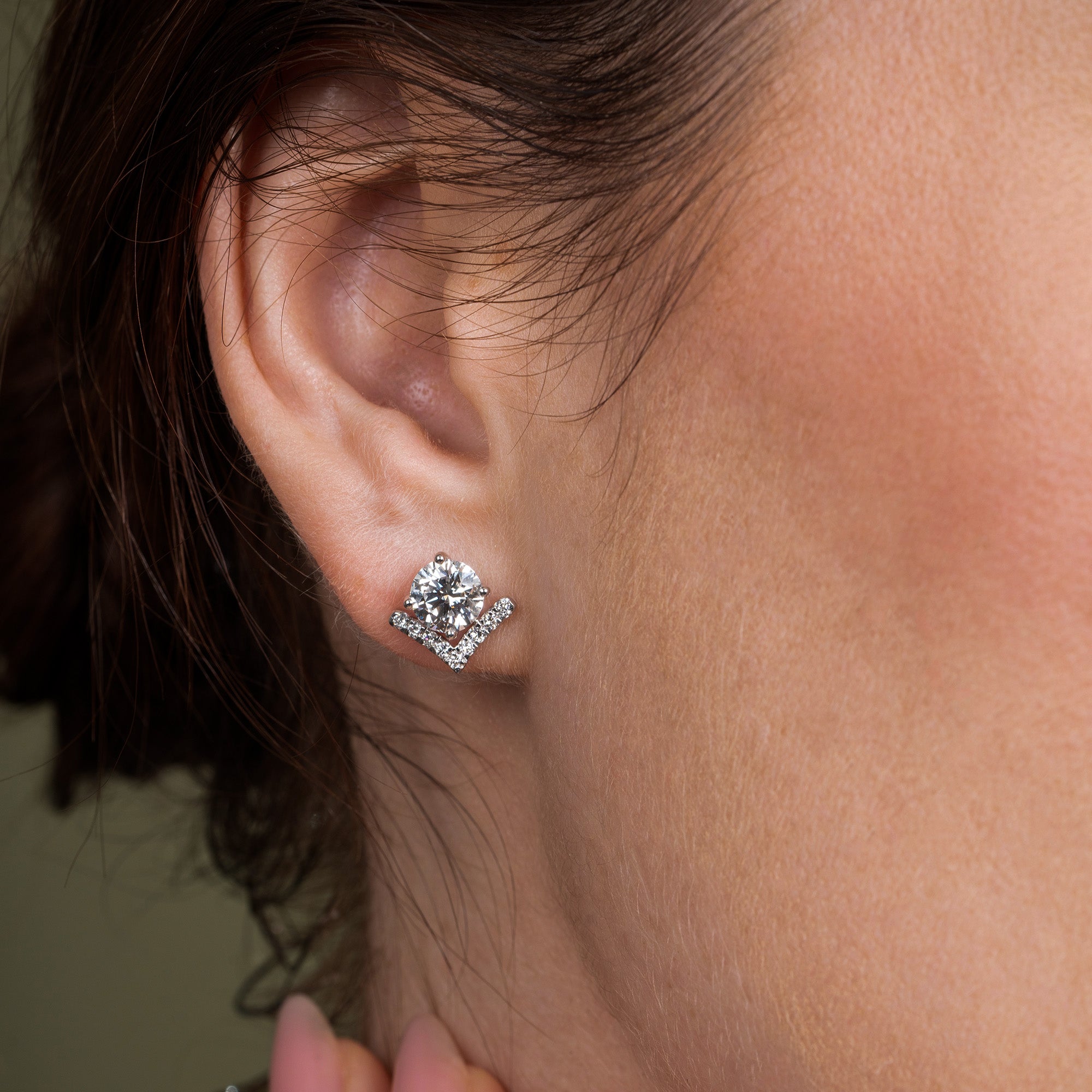 Opulent Spark Round Diamond Earrings