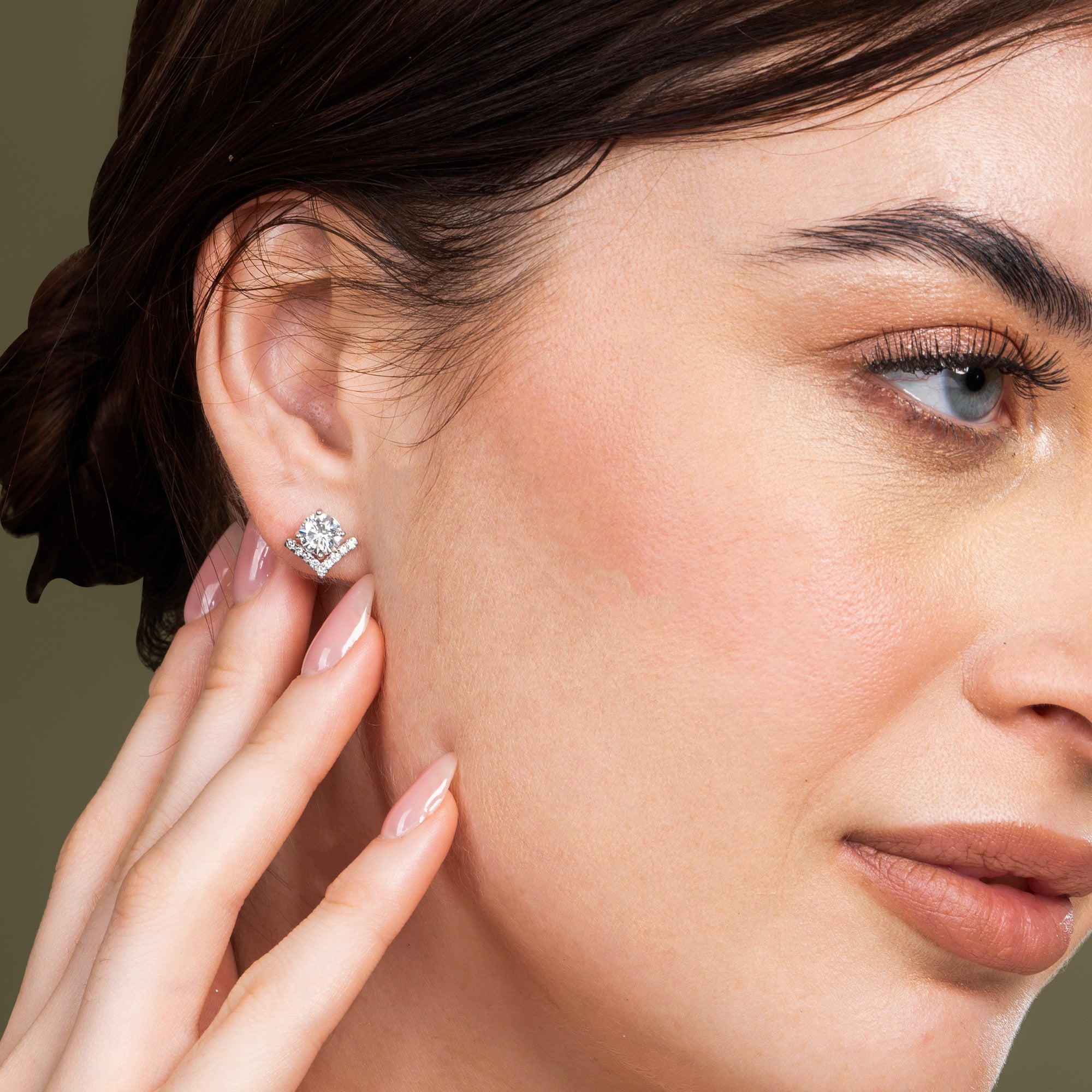 Opulent Spark Round Diamond Earrings