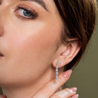 Glimmering 6 Stone Oval Dangle Earrings