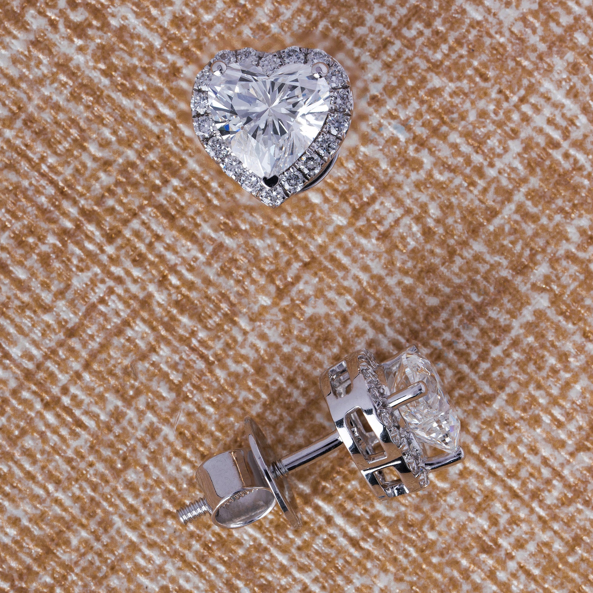 Infinite Heart Halo Diamond Earrings