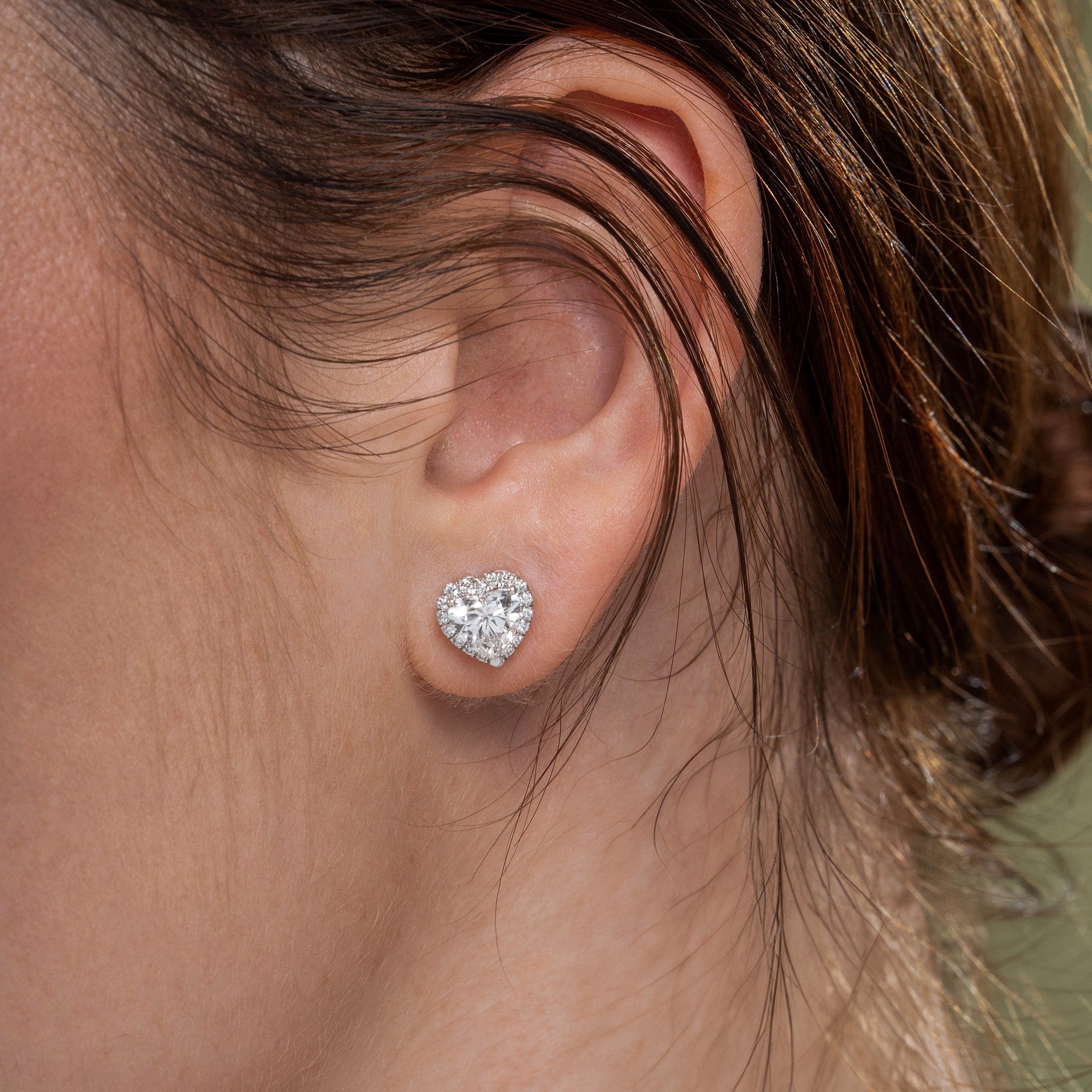 Infinite Heart Halo Diamond Earrings