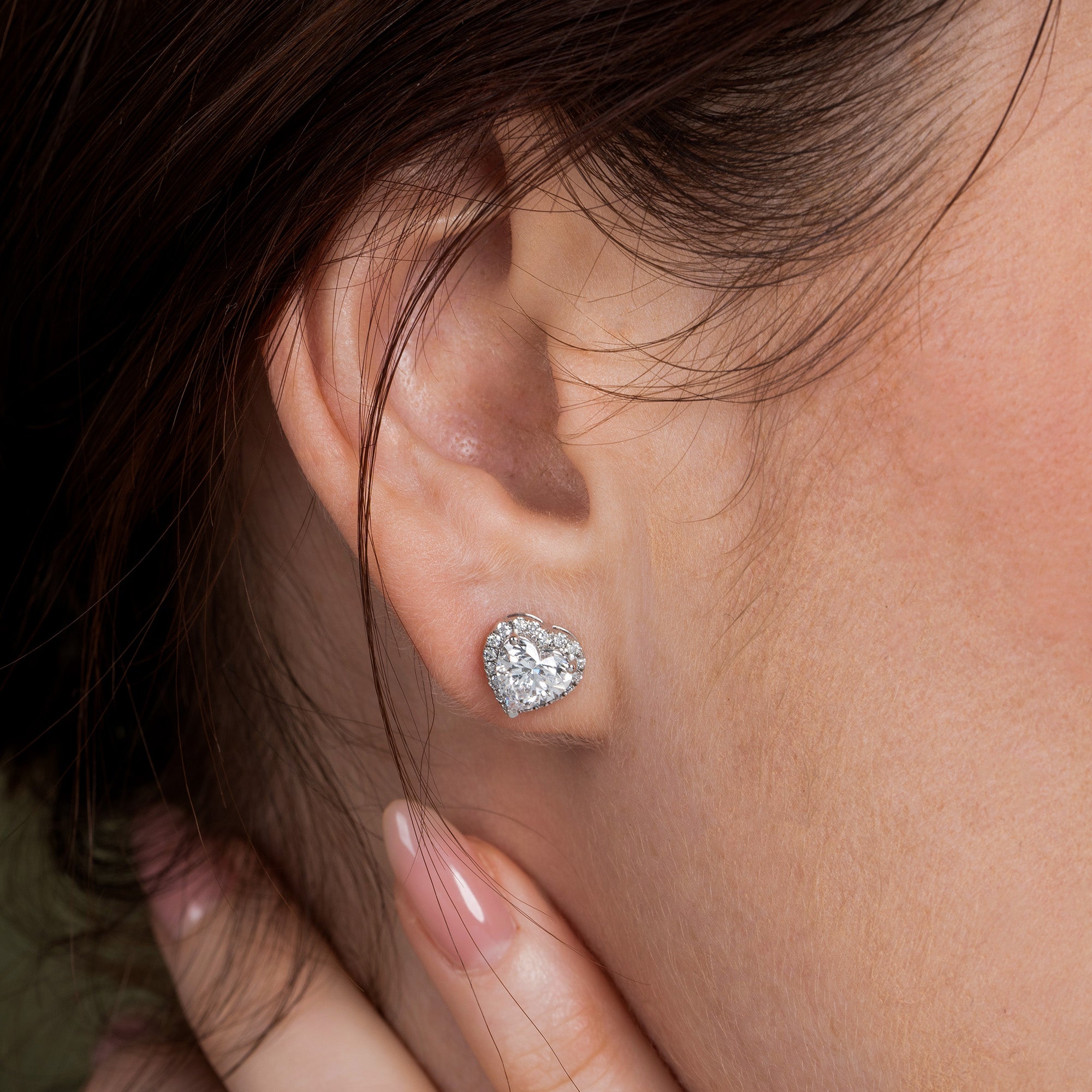 Infinite Heart Halo Diamond Earrings