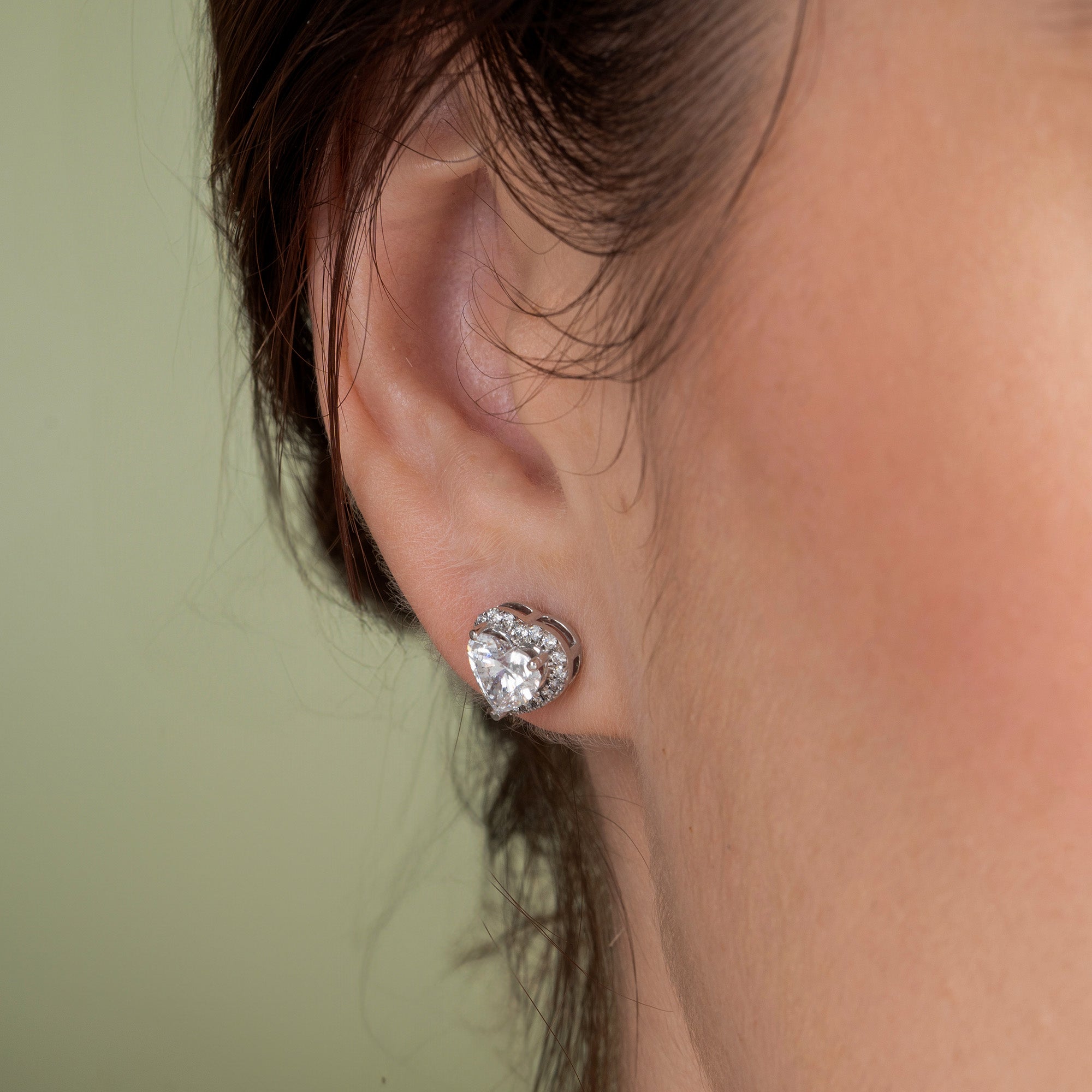 Infinite Heart Halo Diamond Earrings