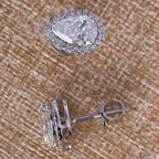 Infinite Pear Halo Diamond Earrings