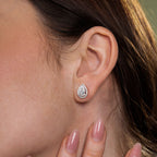 Infinite Pear Halo Diamond Earrings