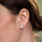 Infinite Pear Halo Diamond Earrings